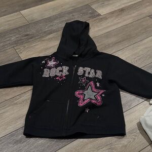 Hanes Kids Rock Star Hoodie - Black and Pink